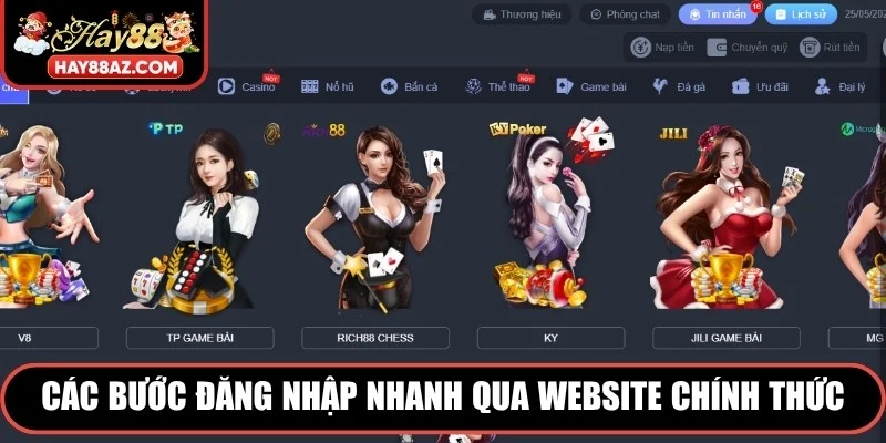 Các bước đăng nhập nhanh qua website chính thức