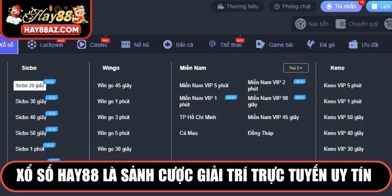 Xổ Số HAY88 là sảnh cược giải trí trực tuyến uy tín hàng đầu thị trường